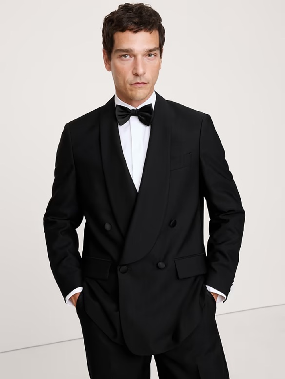 NEW Banana Republic Black Double-Breasted Lapel Tuxedo Jacket